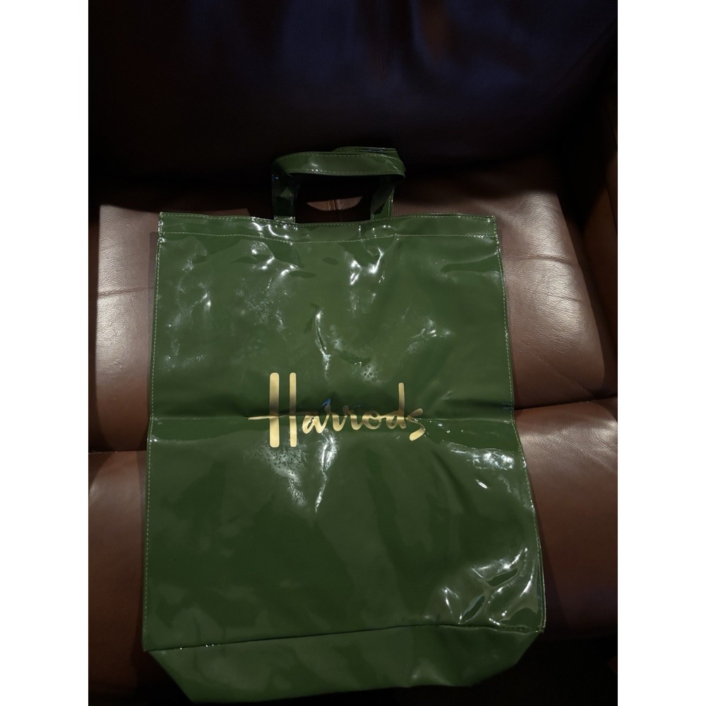 Harrods of London Top Handle Large Tote Purse Bag PVC Reusable with Defect